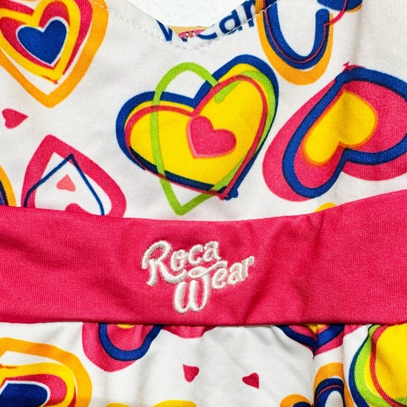 2/$20    Rocawear Girls' Heart Print Swim-dress 12M Multicolor - Picture 3 of 8